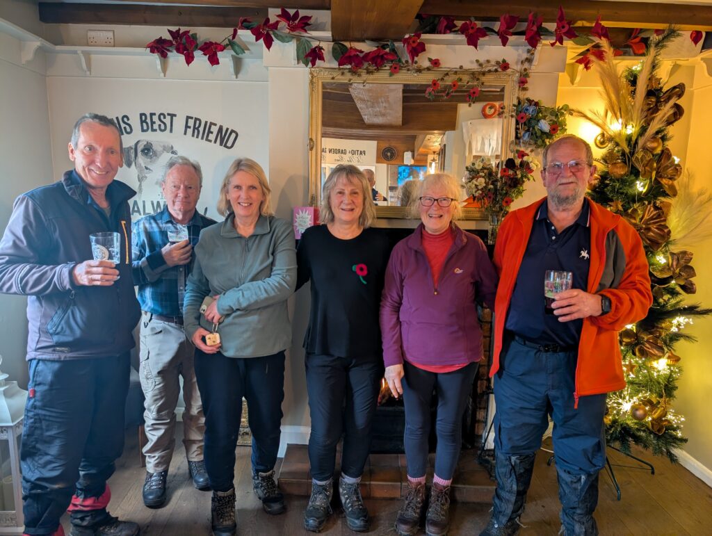 Having a well-deserved beverage!