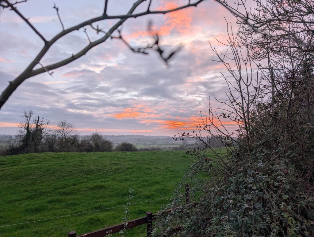 Heading toward a sunset.