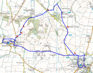 Sibbertoft and Clipston walk route