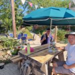 View of the tables and preparations for the Summber Barbecue Party.