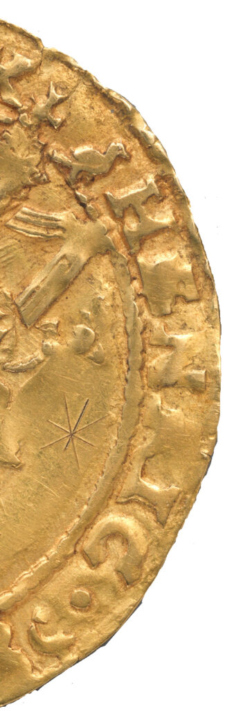 A Piece of a gold coin.